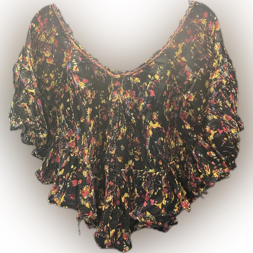Free People Multicolor Floral Blouse